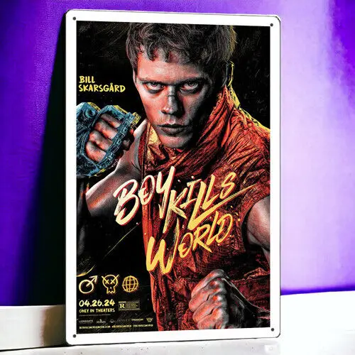 

Boy Kills World 2022 Metal Movie Poster Tin Sign Plaque Film 8"x12"