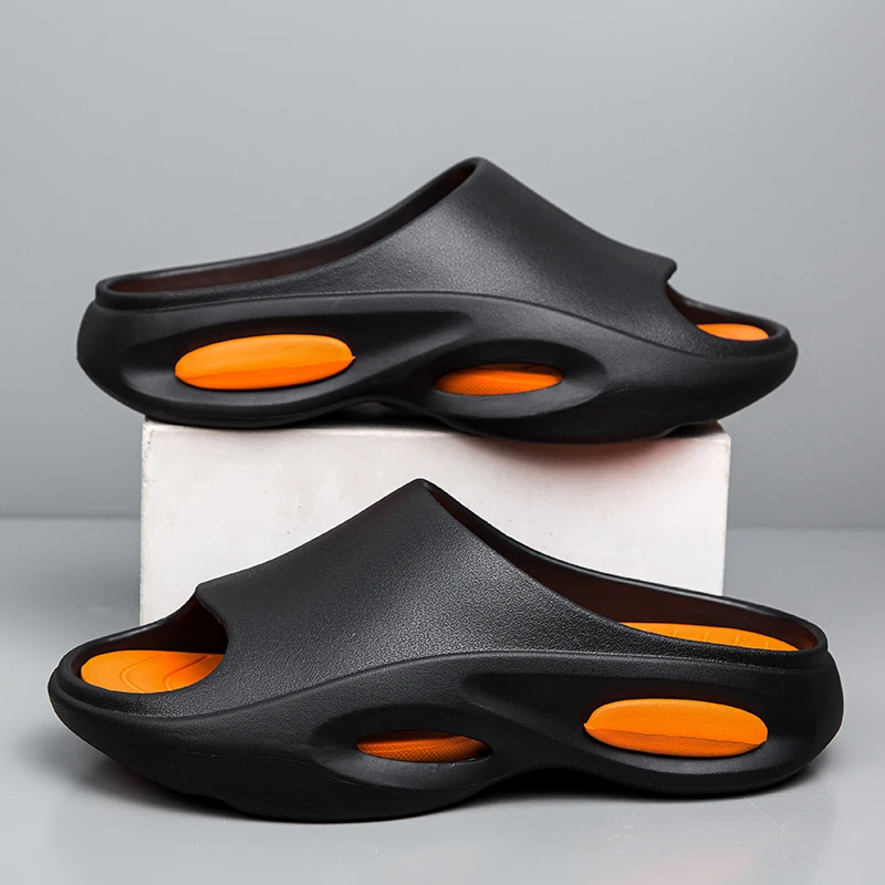 

Мужские Пляжные шлепанцы, уличные сандалии на платформе, однолинейные, повседневные, роскошные дизайнерские, для мальчиков, большие размеры, лето