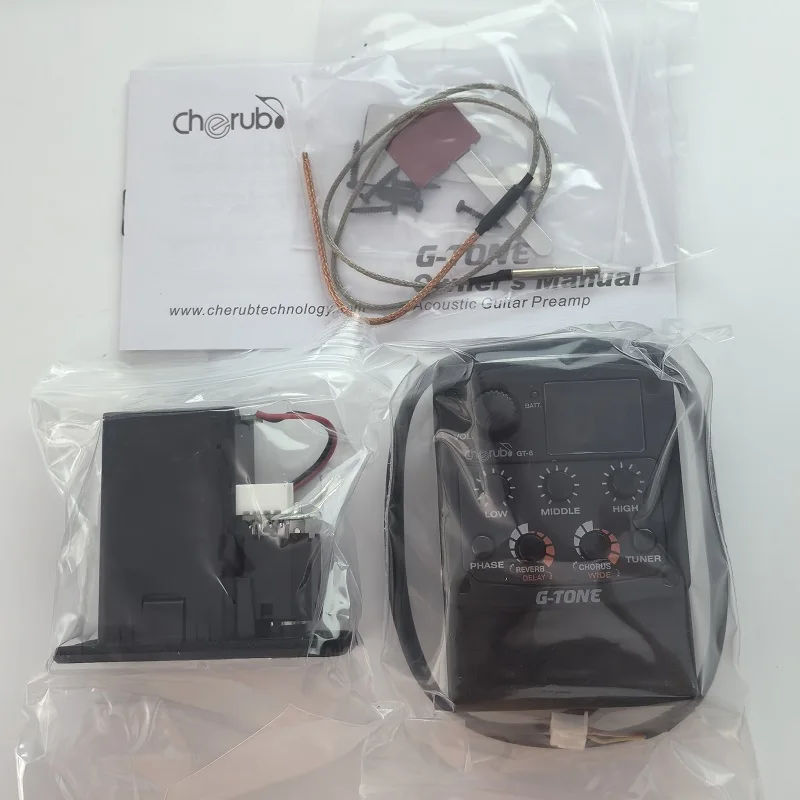 Cherub GT-6 Acoustic Guitar Preamp Piezo Pickup Reverb Delay Chorus 3 Band EQ Equalizer LCD Tuner Effect for Guitar Pickups Part