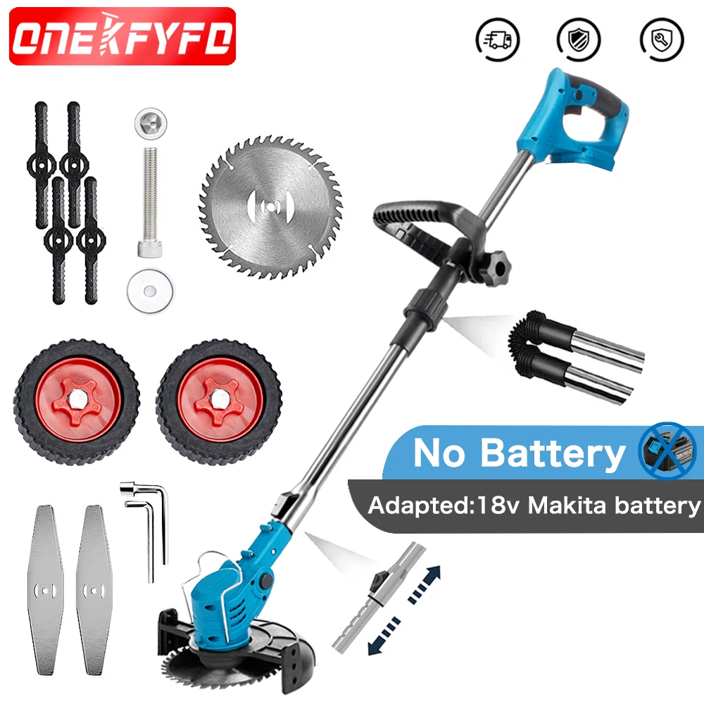Tosaerba Elettrico 21V Tagliaerba Cordless Lunghezza Taglierina Regolabile Attrezzi Da Giardino Per Uso Domestico Per Makita 18V (Senza Batteria)