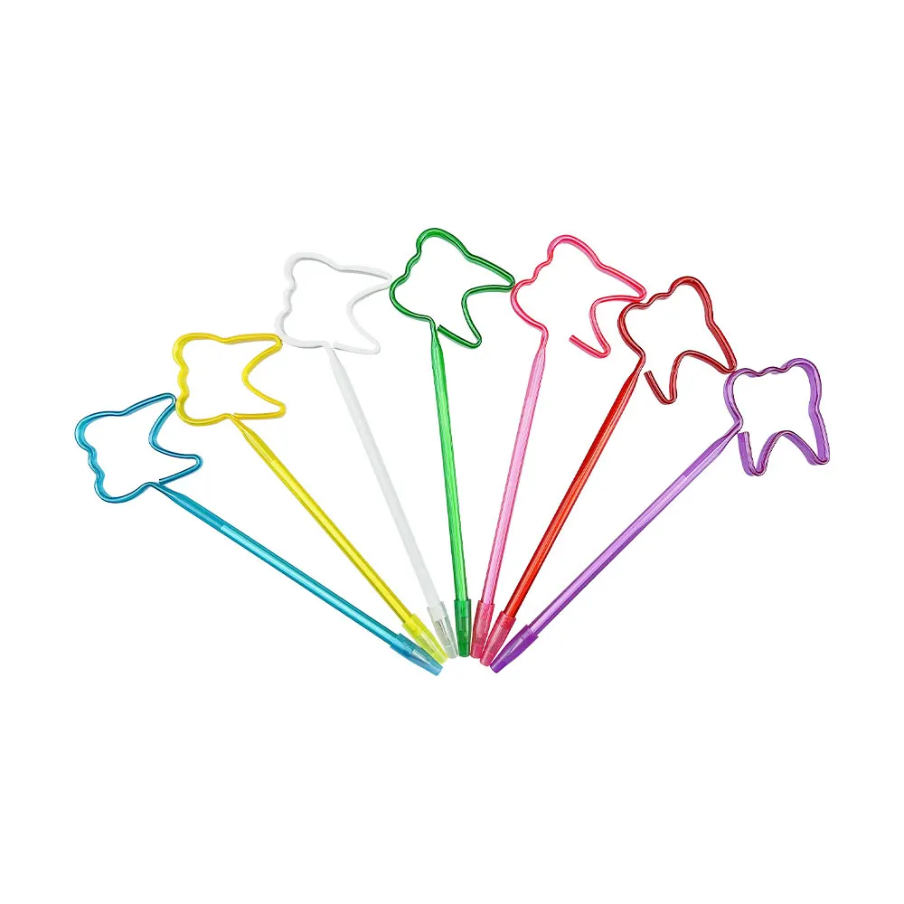 5pcs 0.5mm 치아 모양 볼펜 귀여운 롤러 볼 펜 치과 의사 선물 기념품 치과 크리 에이 티브 선물