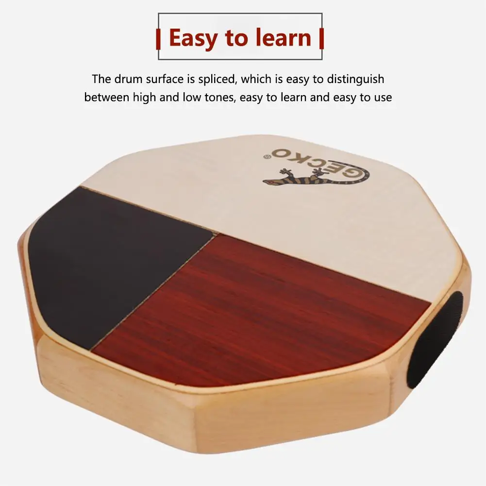 Gecko Cajon Octagonal Hand Drum 3-color Bongo Snare Double Sound Effect Portable Percussion Instrument For Travel Camping Gift