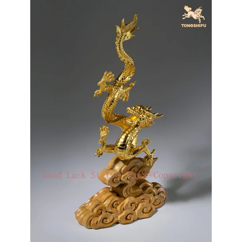 

Limited Edition Southeast Asia Home art exorcise evil spirits Company prosperous TOP gold dragon Copper Decorative Ornament