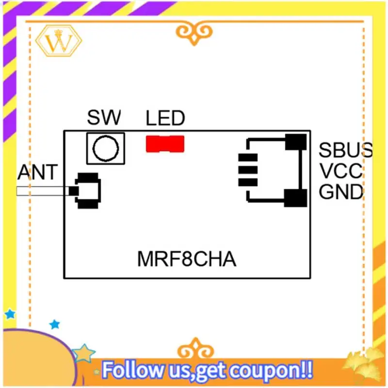 Latest-MRF8CHA 2.4G AGF For Frsky 8CH Output SBUS Mini D8 Receiver Module