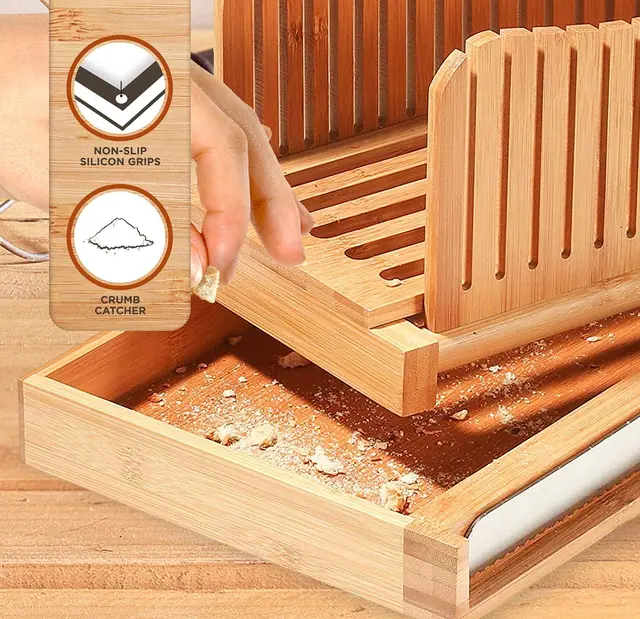 Bamboo Wood Steak Slicing Tool  Bamboo Foldable Bread Slicer - Wood Box -  Aliexpress