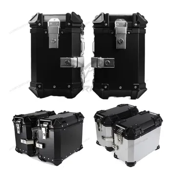 38L Universal Motorcycle Rear Top Box Side Luggage Case Para Motos Storage Trunk Lock Travel Aluminum Alloy Tool Box