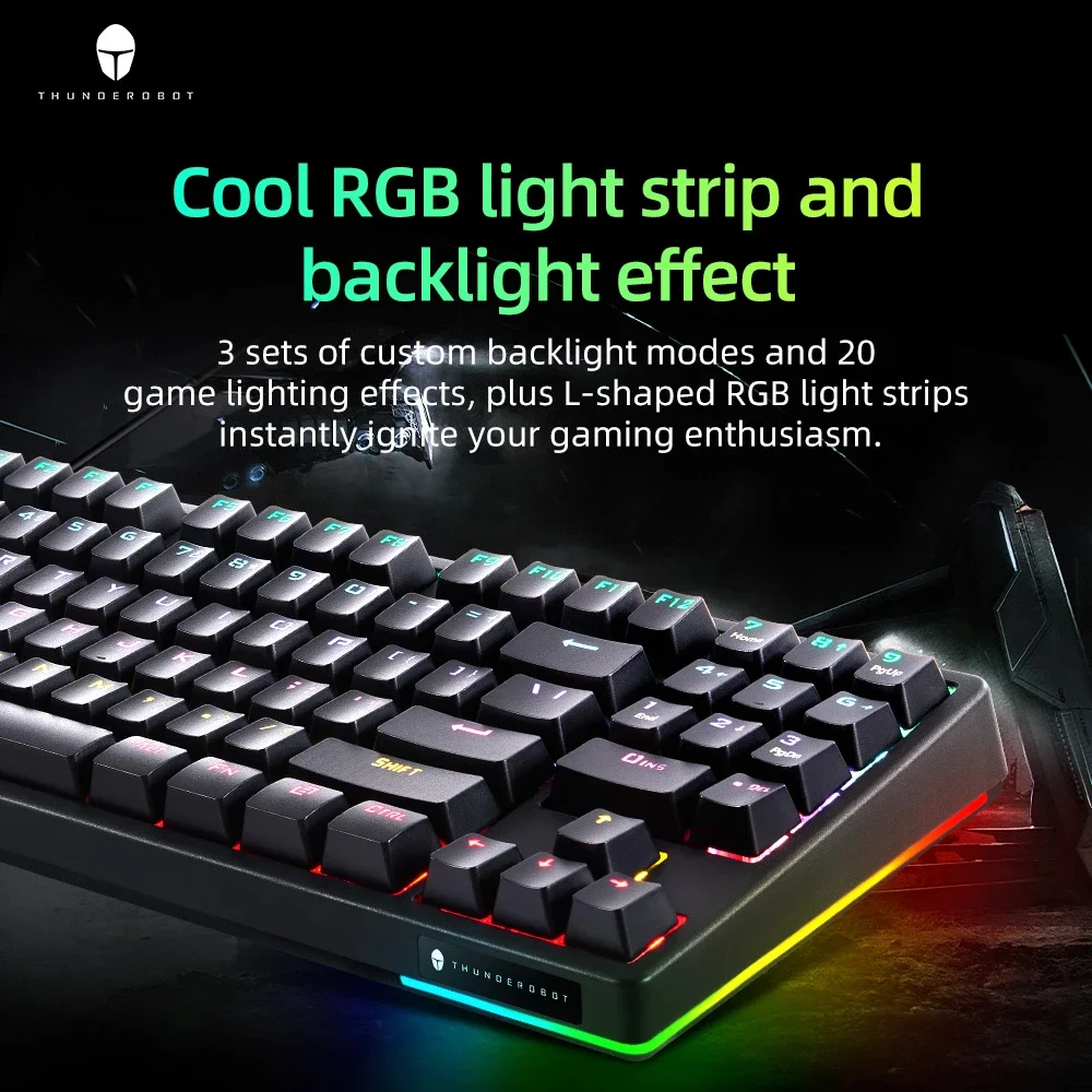 Teclado Mecânico com Fio 89 Teclas Interruptor Vermelho Interruptor Azul Rgb Gaming Teclados para Gamer Thunderobot-kg3089 - Imagem 6