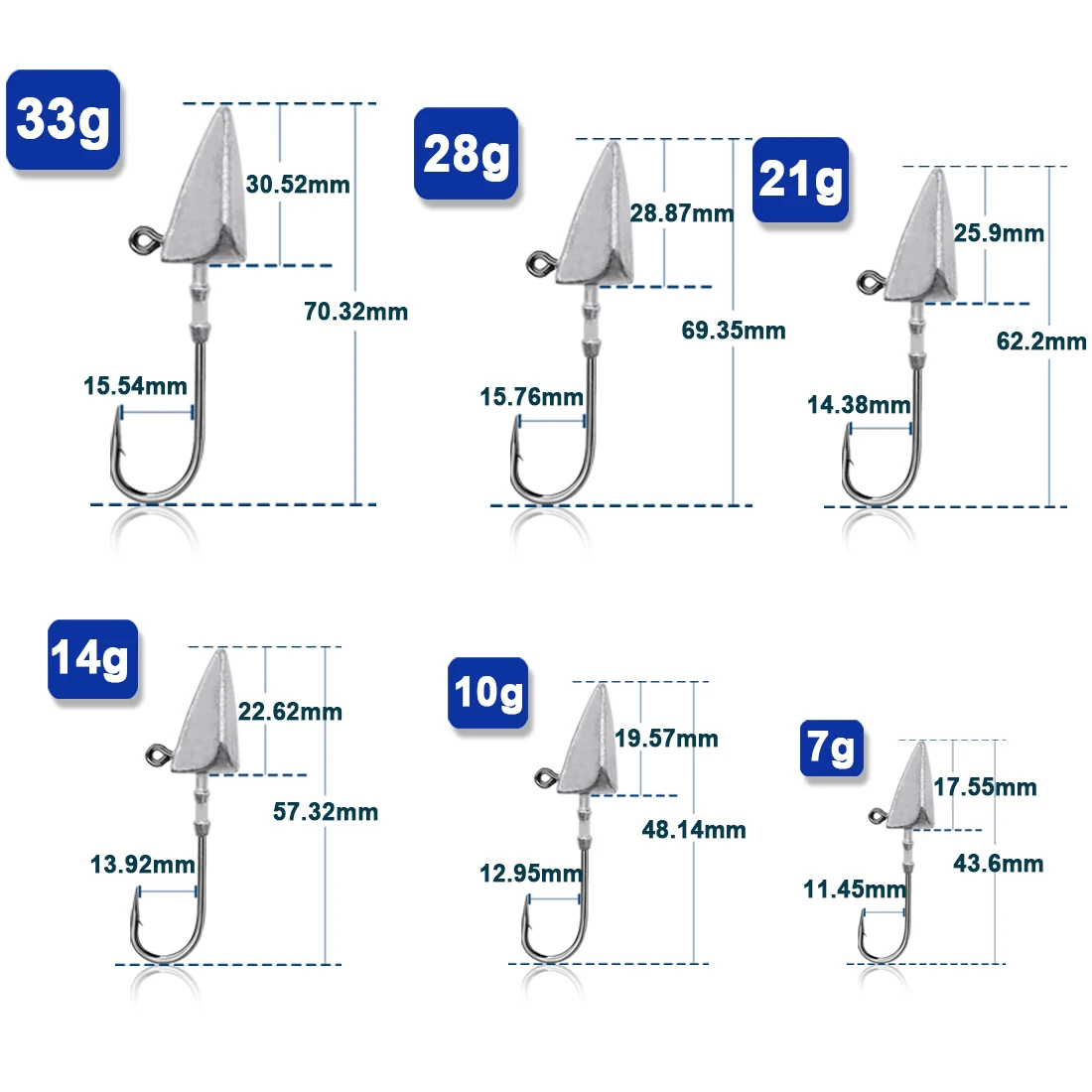 Triangle Head Hooks 10~20Pcs Saltwater Fishing Hooks Soft Worm Fishing –  9km-dwlife