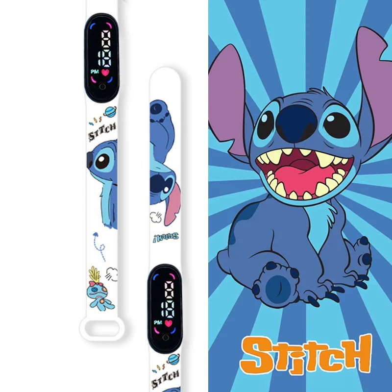 Disney Cartoon Stitch Children Watches Girls Fashion Bracelet LED Women Watch Kids Electronic Digital Waterproof Clock 2