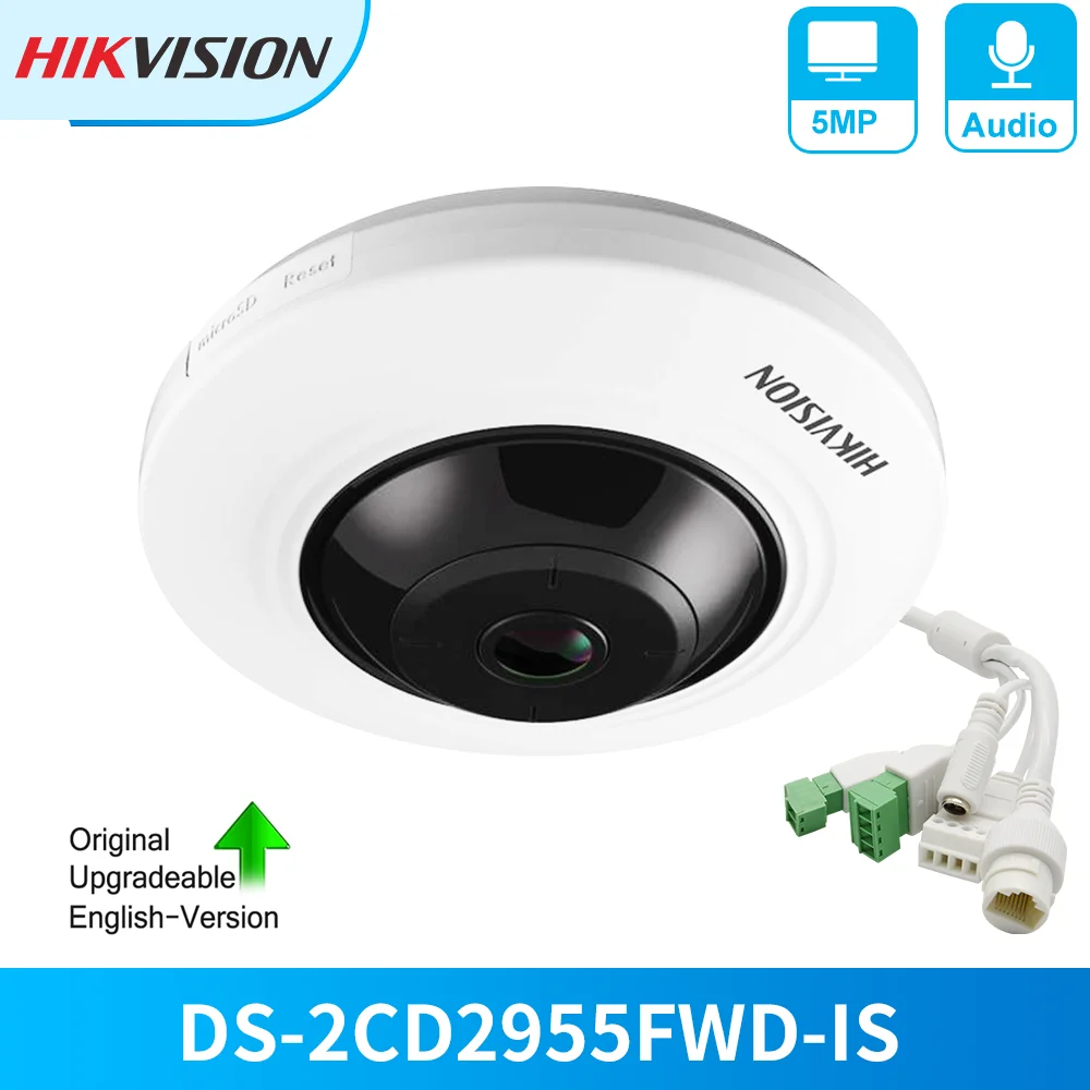 のhikvision 5MPフィッシュアイipカメラDS-2CD2955FWD-IS 180 ° 魚眼監視カメラとsdカードスロットのサポート2ウェイオーディオ  Aliexpress