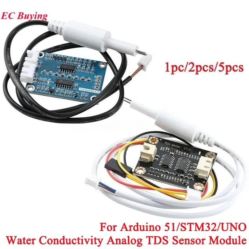 TDS-Sensormodul, analoges Signal, gelöste Feststoffe, Wasserleitfähigkeit, Flüssigkeitserkennung, Qualitätsüberwachung für Arduino 51/STM32