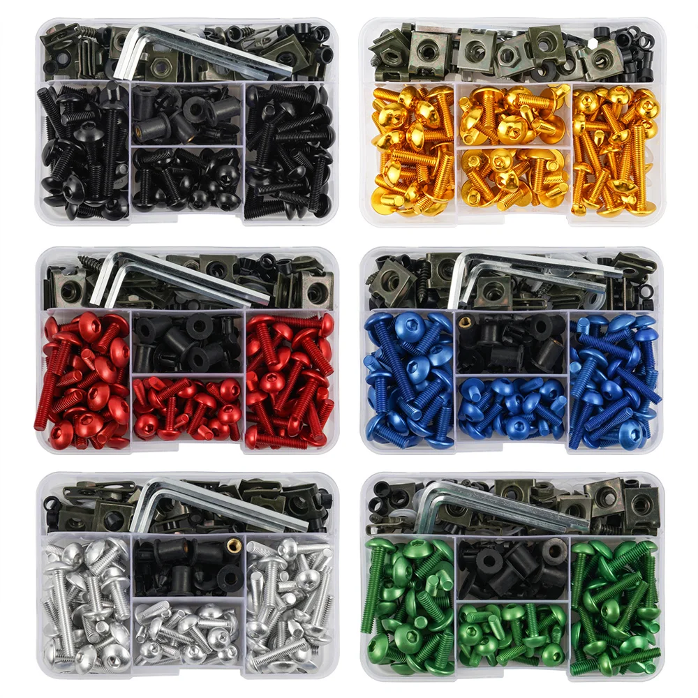 Kit De Fixation Carénage Moto – 195 Pièces Vis, Boulons, écrous En Aluminium Pour XLV 600 650 700 TRANSALP – Noir