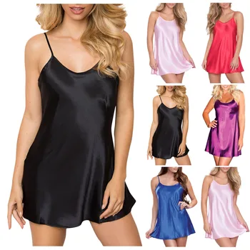 Women's Nightie Dress Plus Lingerie Nightwear Sleep skirt Underwear Silk Sleepwear Lace Vintage Pajamas Sleepwear Women Night Dress 2