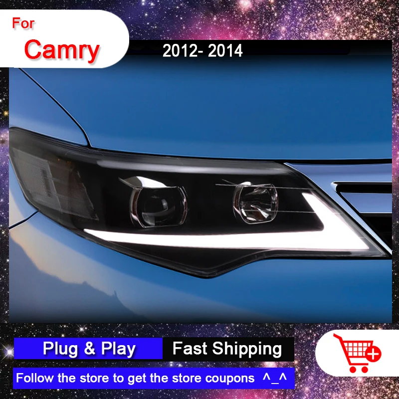 

Upgraded Car Headlights For TOYOTA Camry 2012-2014 V50 Camry Headlight LED DRL Moving Turn Signal Lamps Assembly Hid US Version