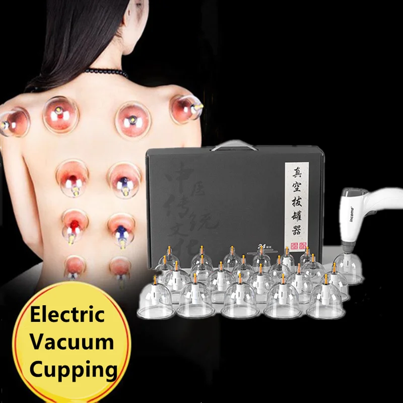 

24 Cupping Suction Cups Acupuncture Vacuum Massage Jars Cupping Therapy Set Gua Sha Massager Chinese Physiotherapy Massage Tool