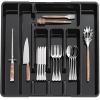 Silverware Expandable Kitchen Drawer Kitchen Organizer TrayAdjustable Pantry Organizer Utensil Cutlery Drawer  for Forks Knives 1