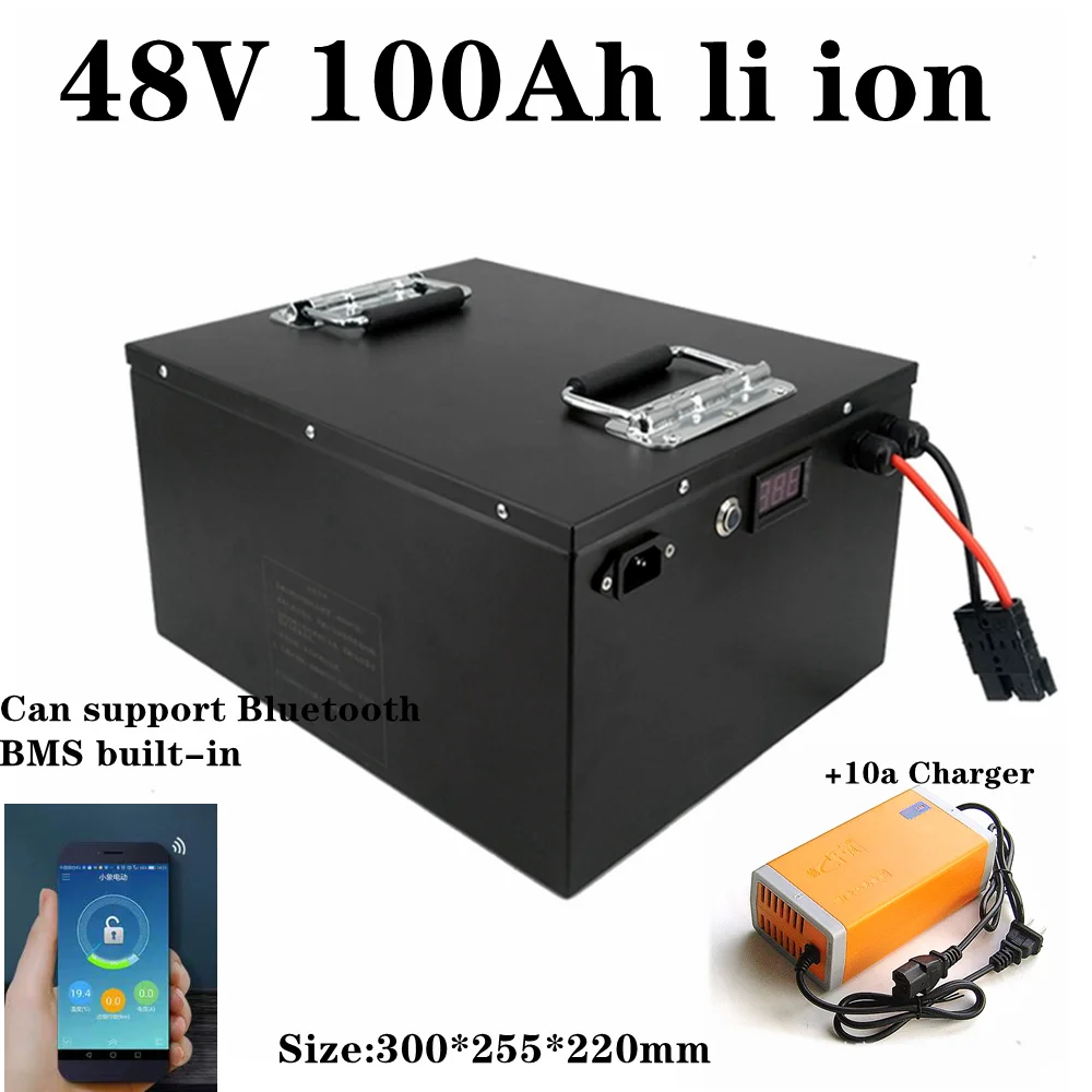 

48V 100AH battery bluetooth APP BMS RS485 communication for 5000W scotter Solar energy + 10A charger