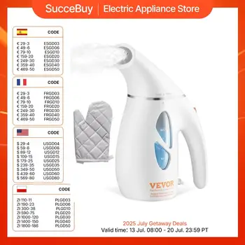 VEVOR Vaporizzatore Verticale Portatile per Indumenti da 800 W con Serbatoio dell'Acqua da 240 ml Cavo Lungo Riscaldamento Rapido per la Rimozione Rapida di Rughe Vestiti Camicie Uso Viaggio a Casa 1