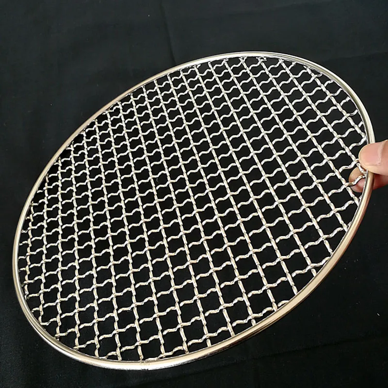 24-48cm durable Round never rust SS304 stainless steel square hole barbecue grill mesh net BBQ for Food and fruit dryer Roast