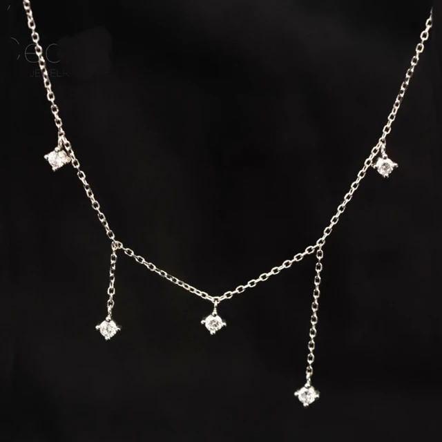 925 Sterling Silver Zircon Star Charms Necklace For Women Choker Elegant Luxury 18k Gold Plated O-Chain Necklace Wedding Jewelry 2