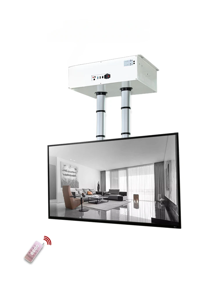 

TV Projector Lifting Hanger Remote Control Telescopic Lifting Bracket Large Bearing Weight 75 100 Inches