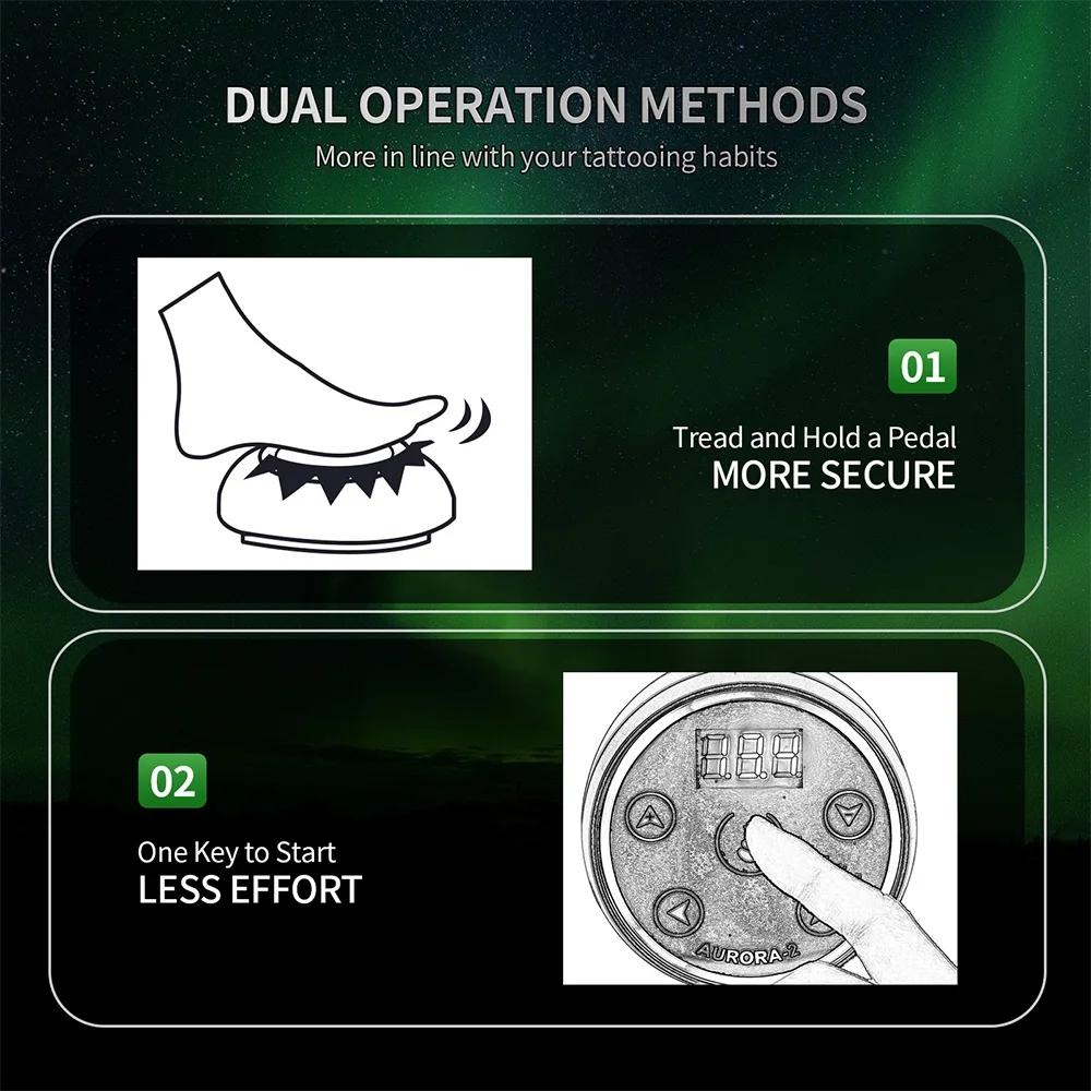 Tattoo Pen Power Supply Mini AURORA LCD Tattoo Power Supply Adjustable Voltage with Adapter For Coil & Rotary Tattoo Gun Machine