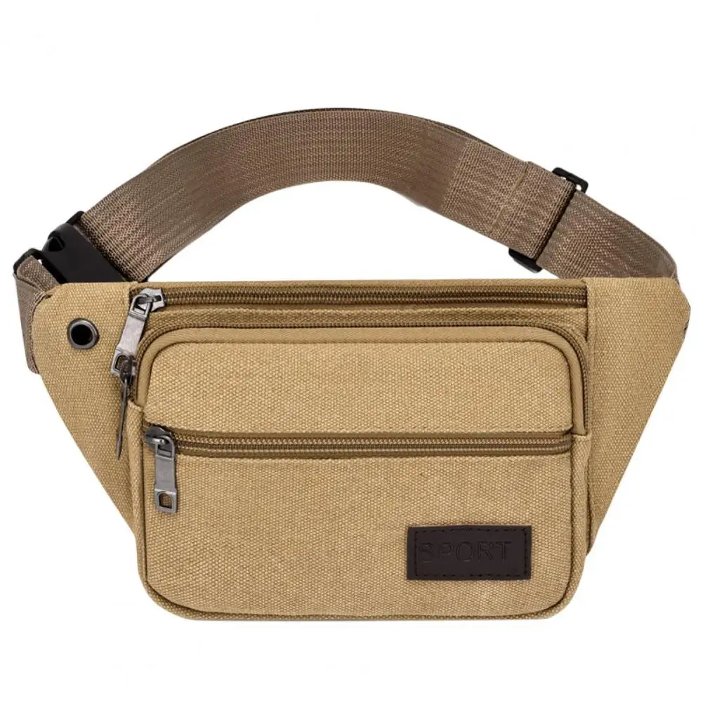 WaistBagLargeCapacityWaterRepellentAdjustableAntiScratchCanvas