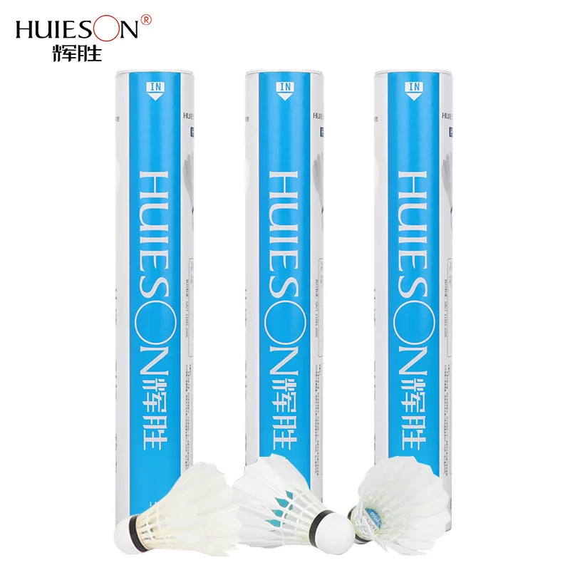 

12 Pieces Huieson HS30 Durable Badminton Cork Ball Head Training Home Entertainment Ball Duck Feather Ball