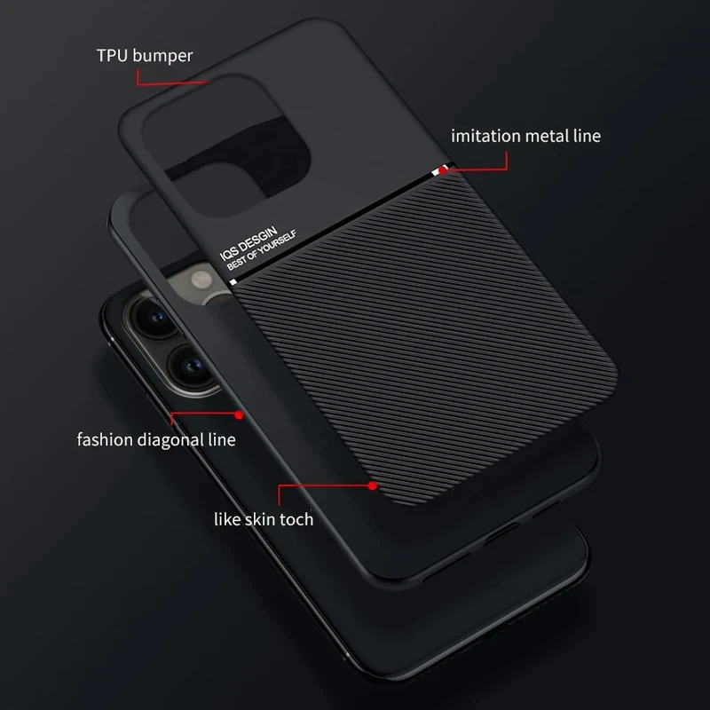 Leather Texture Magnetic Phone Case - Elegant and Durable Cover