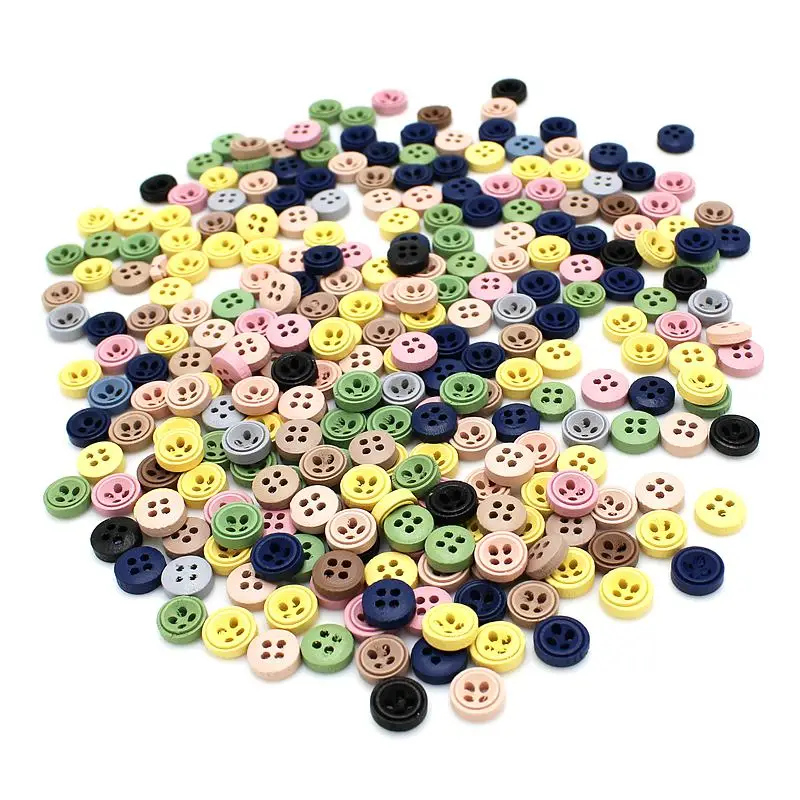 100 개/갑 9mm 여러 가지 빛깔의 라운드 나무 단추 4 구멍 단추 공예품에 대 한 Scrapbooking 바느질 botoes