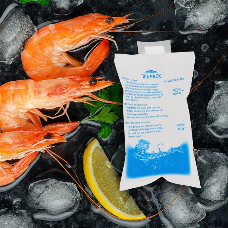 Ice Pack 30pcs 400ml Reusable Water Injection Icing Cooler Bag Drinks Refrigerate Food Keep Fresh Gel Dry Ice Pack