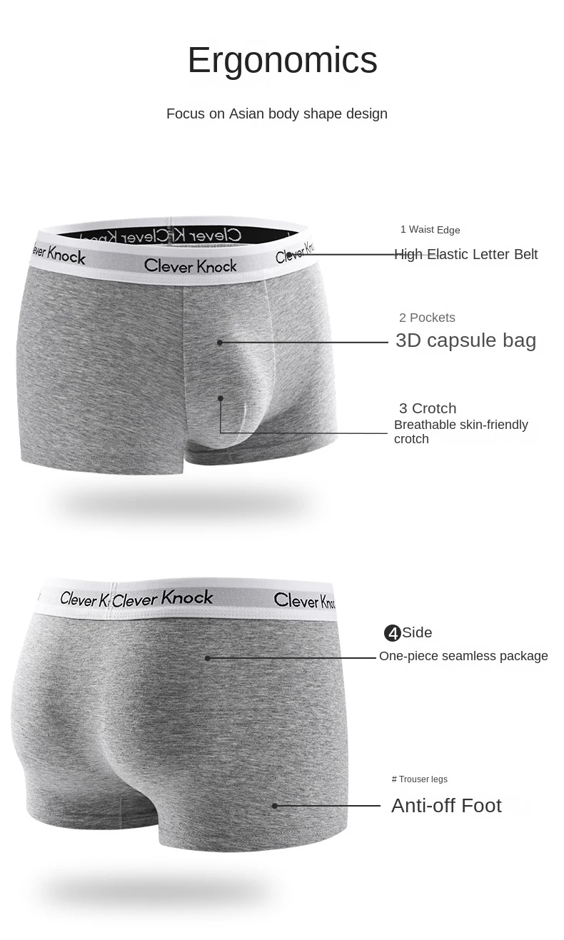3Pcs Underwear Men's Boxer Shorts Sexy Panties Cotton Boxers Man Underpants Male Shorts Homme U Convex Lingerie Wholesale Lots