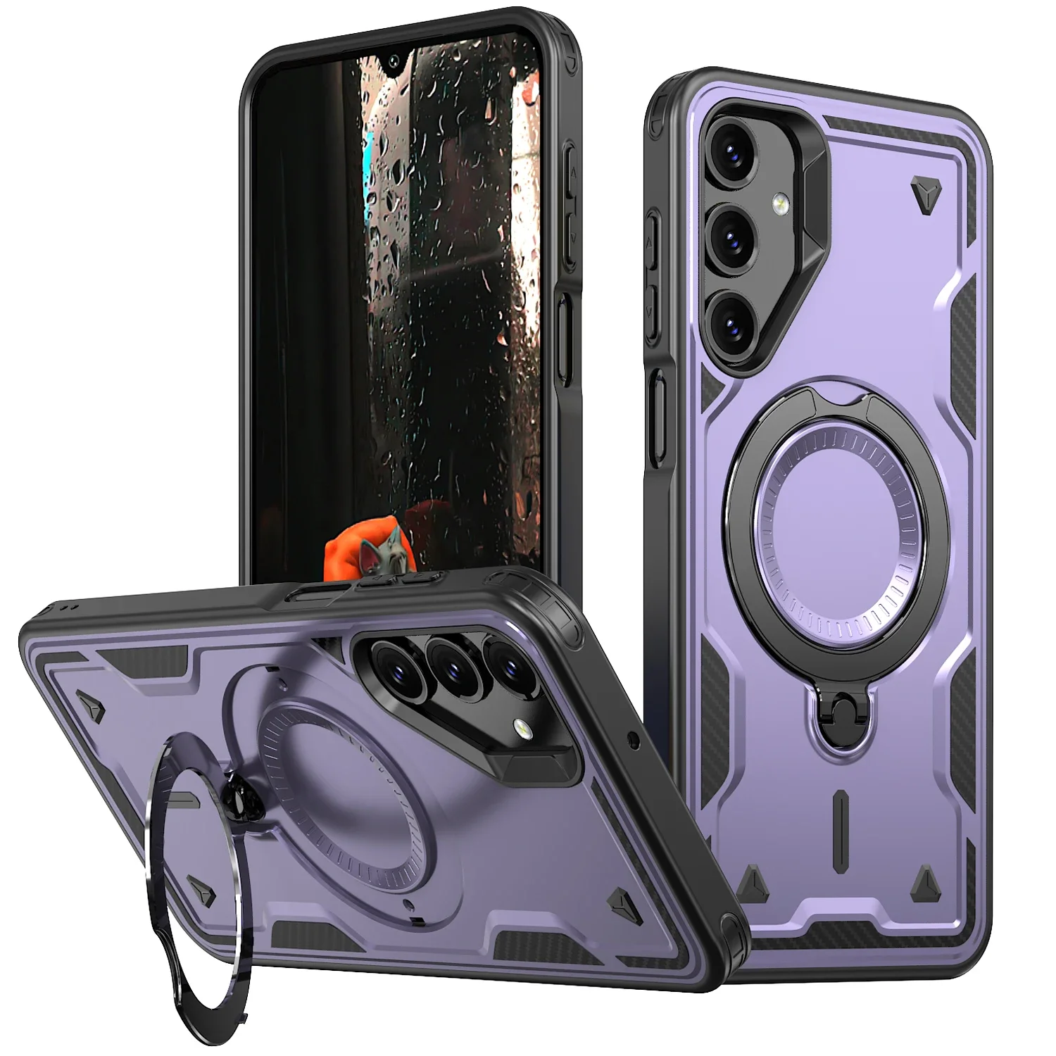 Armor Anti-Fall 360° Rotating Stand Plastic Phone Case Cover