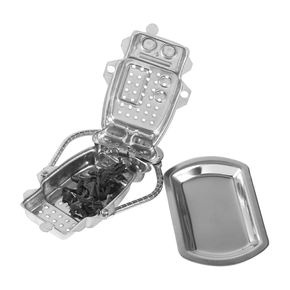 Loose tea strainer Stainless Steel Loose Tea Leaf Infuser Strainer Filter Diffuser Herbal Spice Robot Shape Tea Strainer