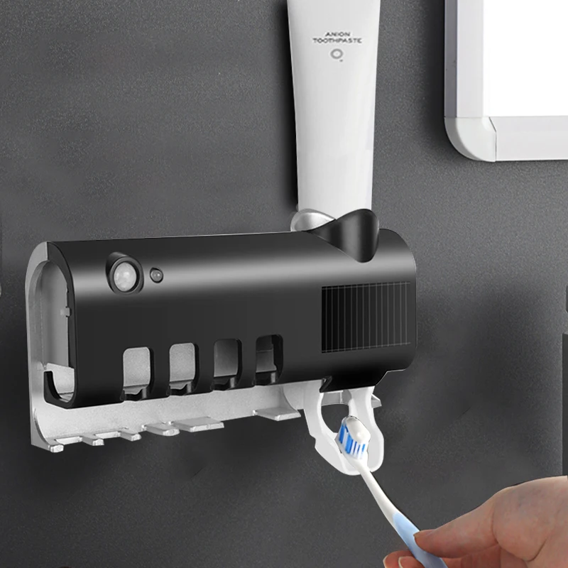 1pc Wall Mount Toothpaste Squeezer Adsorption Toothbrush Holder Storage Rack Bathroom Accessories