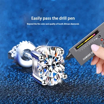 D Color Oval Cut Moissanite Stud Earring for Women Classic Wedding Jewelry 100% S925 Sterling Silver Sparkling Wedding Jewelry