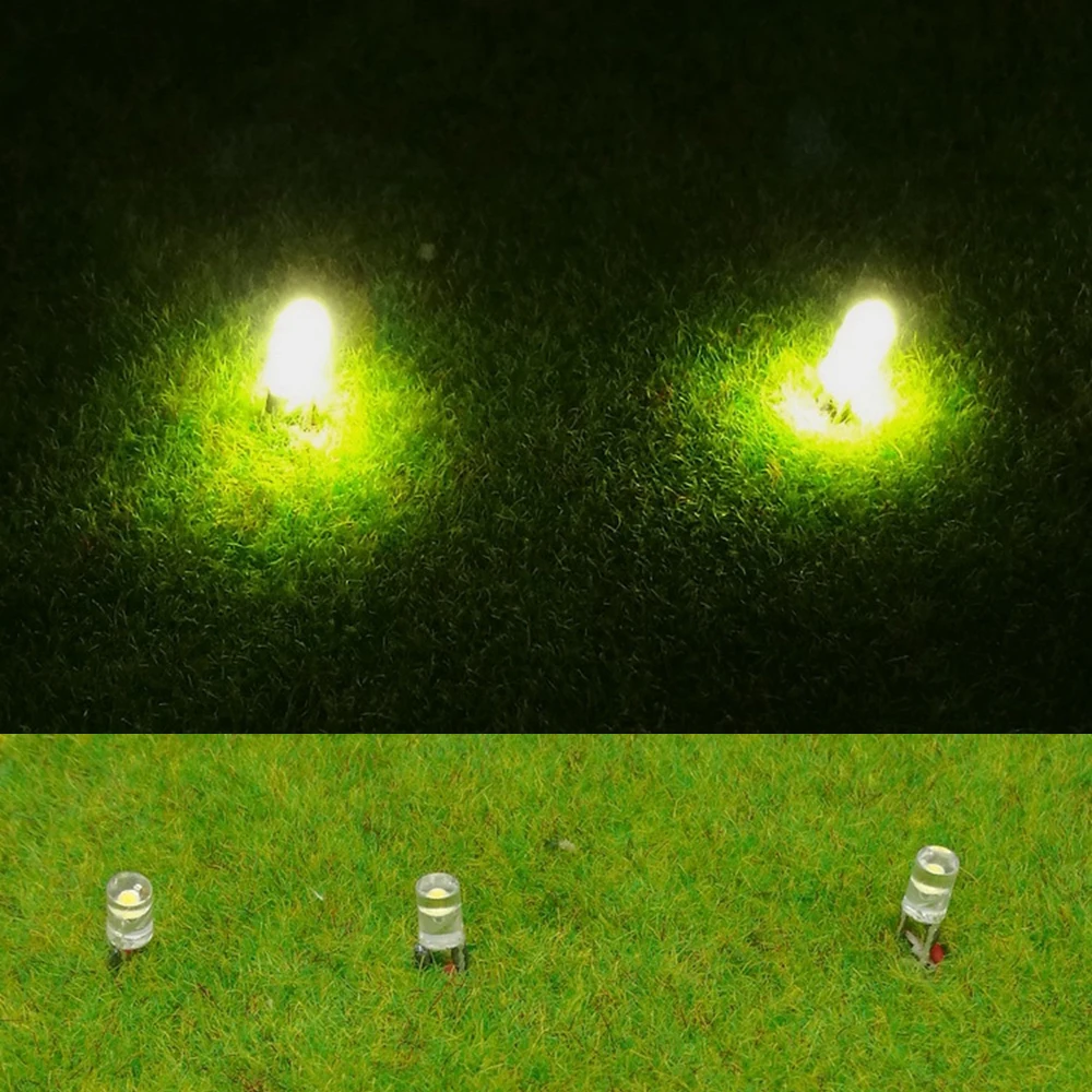 50Pcs LED Lamp Wired Micro Litz Led Pre-Soldered Wired 30cm 3V Railway Model Toy DIY Light Wires Train Model Scenes Toy Light