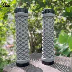 Durable Anti-Slip Silicone Bicycle Handlebar Grips with Shock Absorption and Double Lock Rings (Gray)