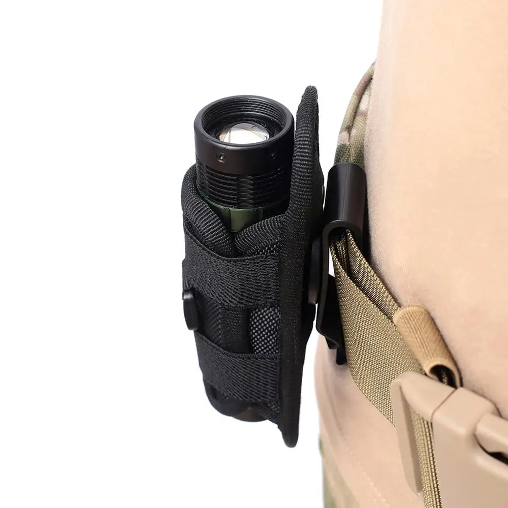 Outdoor Tactical Flashlight Pouch Holster Molle Belt 360 Degrees Rotatable Torch Case Holder Hunting Light Accessories Waist Bag flashlight pouch flashlight bag molle pouch
