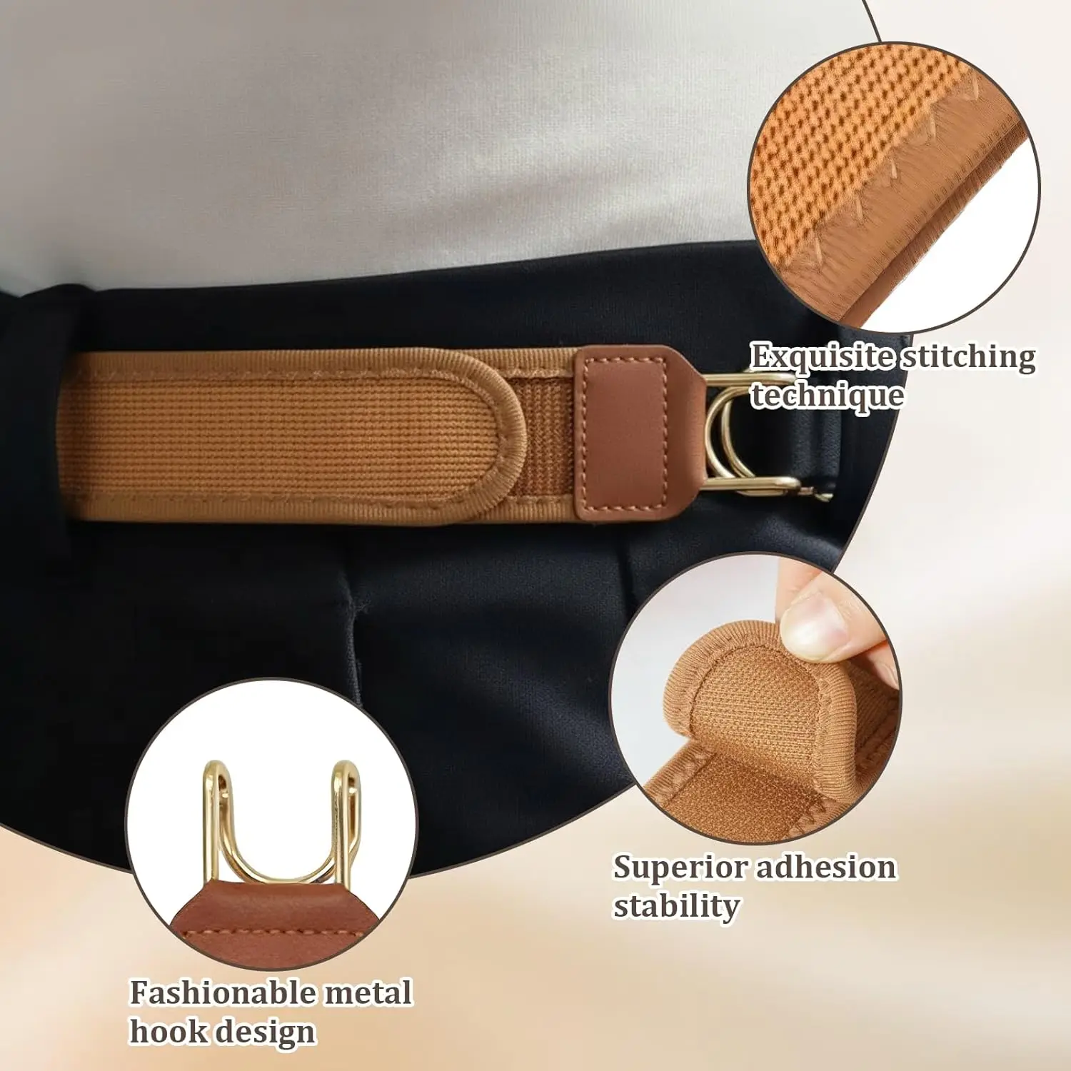 Adjustable No Buckle Waist Men Work Tactical Belt With Release Metal Hook Strap Invisible Side Women Bel For Jeans_voghion.com