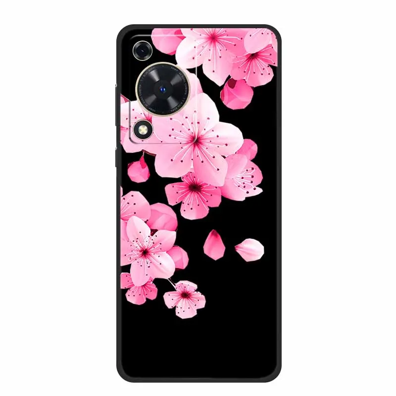 Black Silicone Soft Phone Case with Cartoon Design