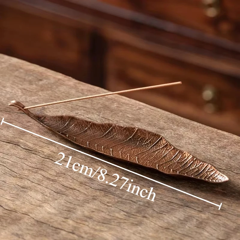 Supporto per bastoncini di incenso, 20,8 cm, in lega di zinco, per bastoncini di incenso, per casa, ufficio, yoga, meditazione (oro