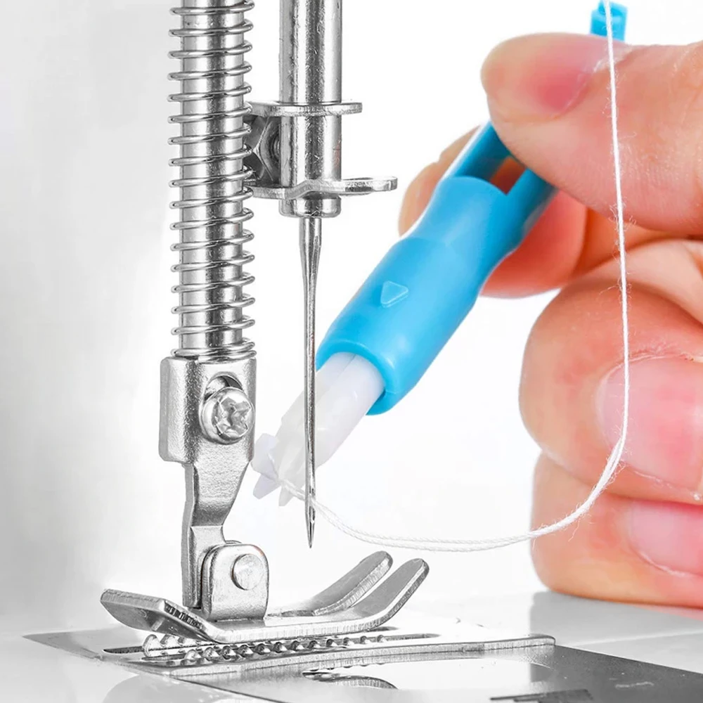 Sewing Tool Blue And White Sewing Machine Needle Inserter Threade Automatic Threader Quick Needle Changer Hold