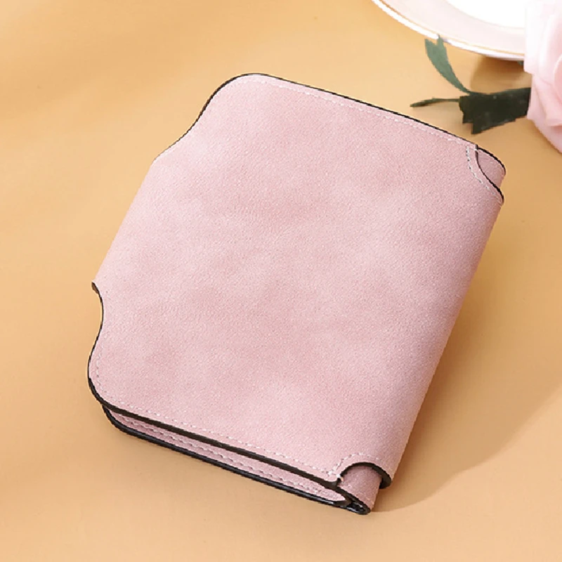 Fashion Women's Short Wallets PU Leather Matte High-Capacity Casual Coin Purse Zipper Money Bag Hasp Clutch Card Holder Clip