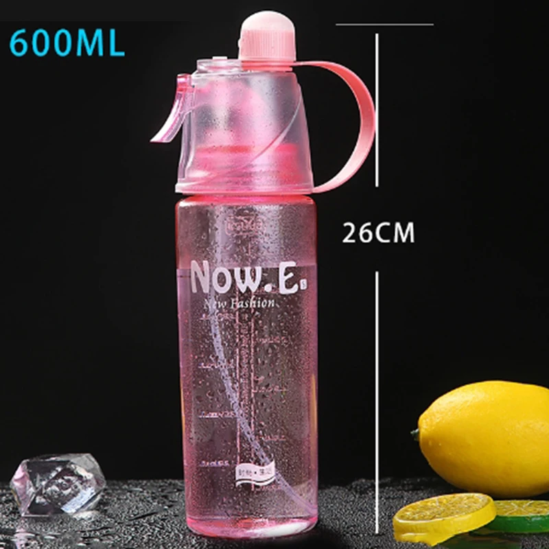 Sports Water Bottle Spray Cup Outdoor Portable Kettles Jug Large Capacity Men And Women 600ml