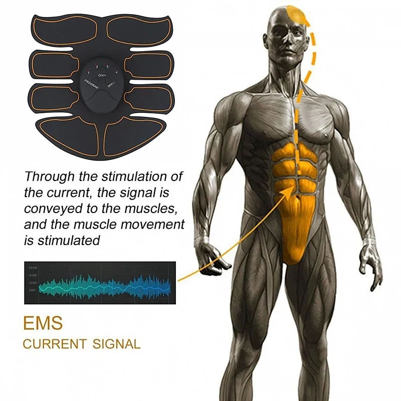Electrode pads stimulator Electrical massager Electric Wireless Muscle Stimulator Ems Buttocks Hips Trainer Abdomen ABS Stimulator Fitness Body Slimming Massager
