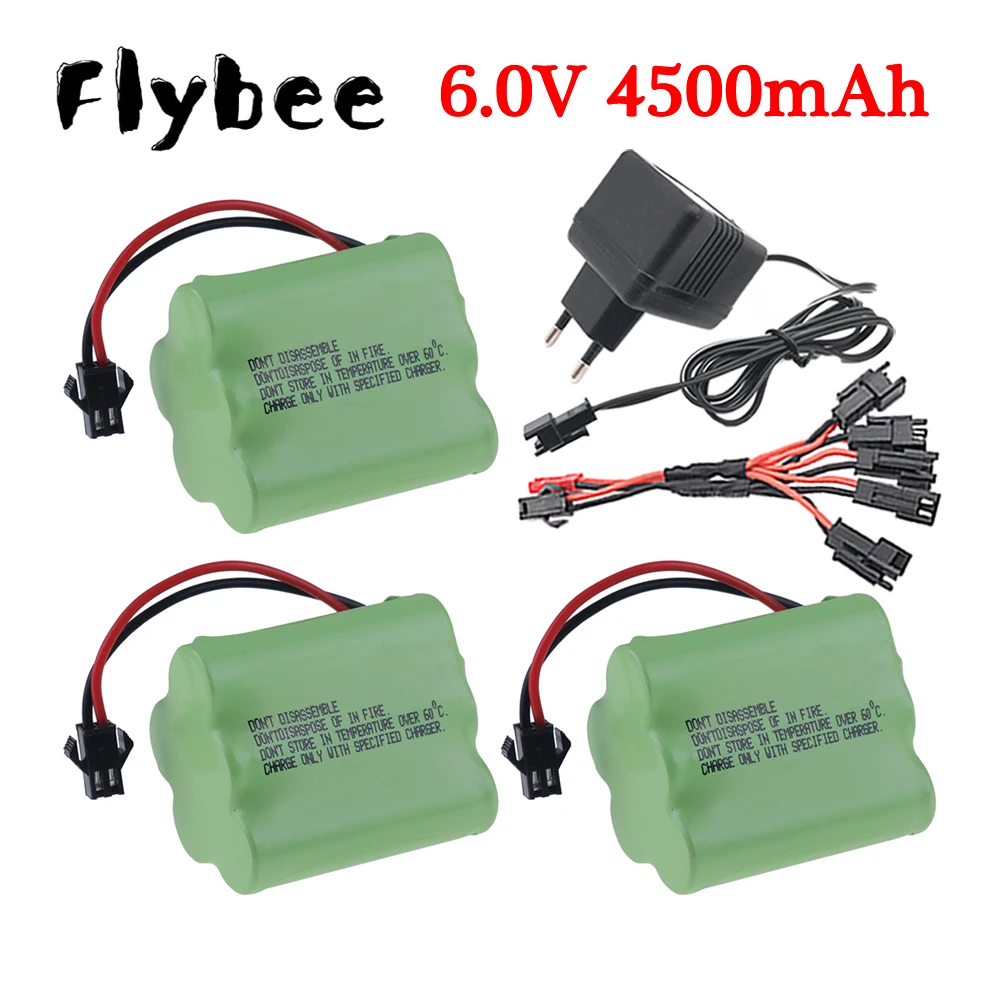 Batteria 6V 4500Mah E Caricabatterie 6V Per Auto Rc Robot Serbatoi Gun Boats 6V Nimh Batteria Aa 3500Mah 6V Batteria Ricaricabile