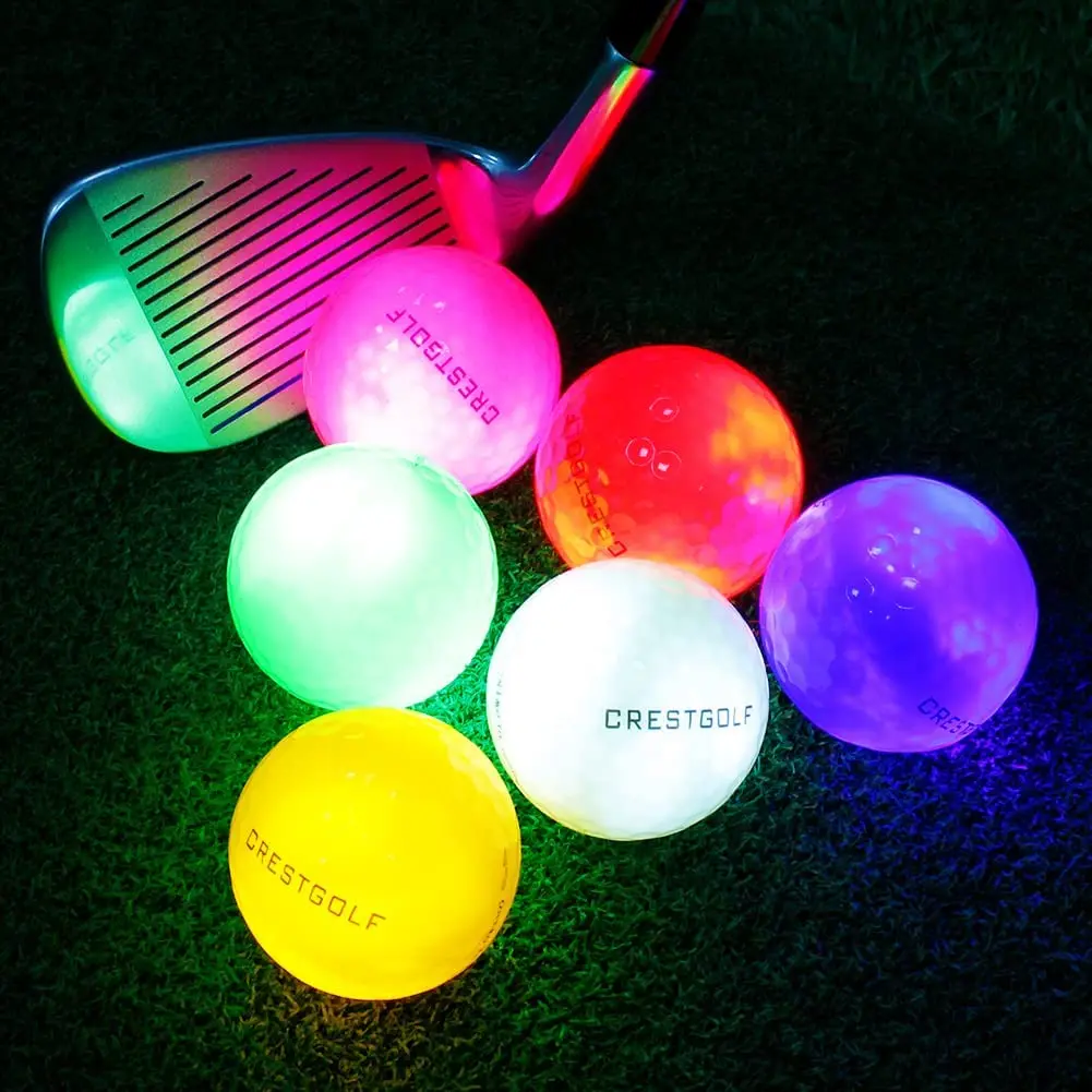 10PackCrestgolfGlowinTheDarkGolfBallsforNightLightUpLED