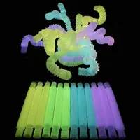 6pcs Luminous Pop Tube Fidget Toys Stretch Tube Sensory Toys Bend Build Connect Toy For Kid Girls Boy Stress Autism ADHD Anxiety 1