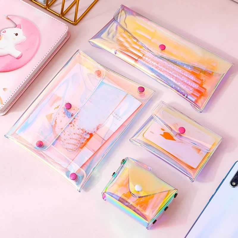 Cosmetic Bag PVC Transparent Makeup Storage Clear Organizer Wash Travel Portable Toiletry Multifunction Purse Pouch